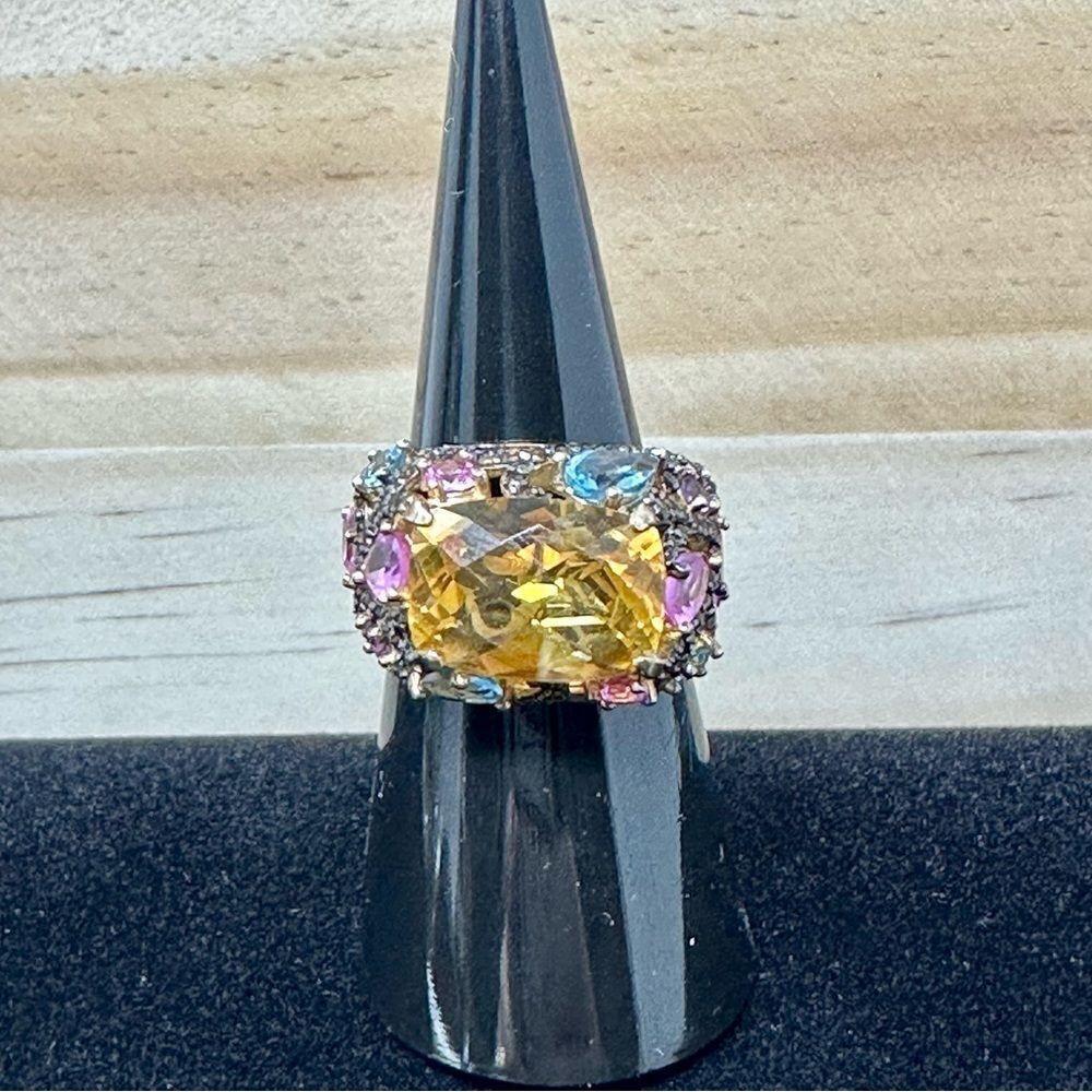 Yellow Multi-Gemstatement Ring